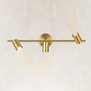 Adjustable Triple Cylinder Picture Light in Natural Brass - alternate angle