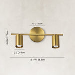 Dimensions of the brass adjustable twin-cylinder picture light