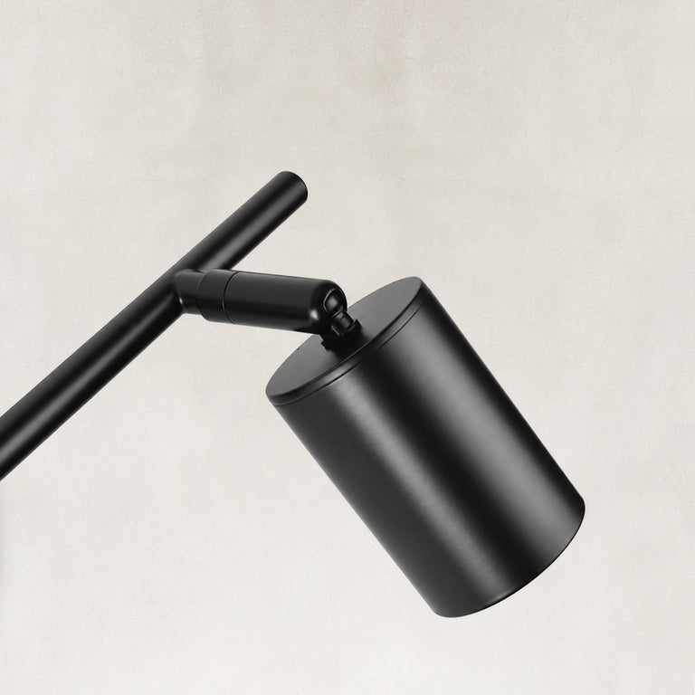 Adjustable cylinder detail on the matte-black picture light