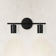 Matte-black adjustable twin-cylinder picture light shown as a complete fixture