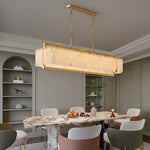 Alabaster Bar Chandelier with Gold & White Finish by Dalmivik, complete fixture view