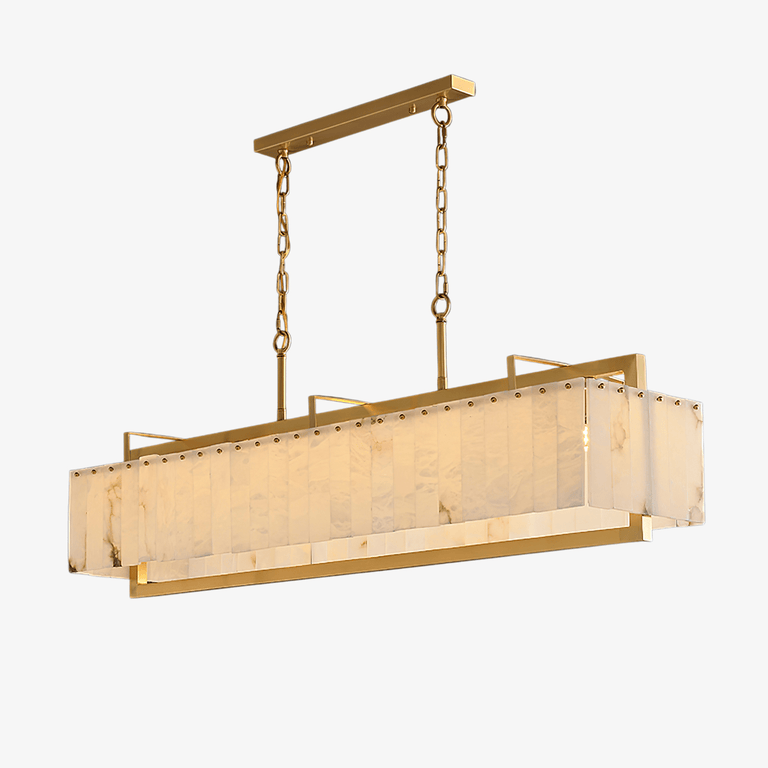 Alabaster Bar Chandelier with Gold & White Finish by Dalmivik, product or room detail view