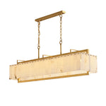 Alabaster Bar Chandelier with Gold & White Finish by Dalmivik, complete fixture view