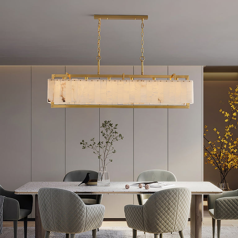 Alabaster Bar Chandelier with Gold & White Finish by Dalmivik, product or room detail view