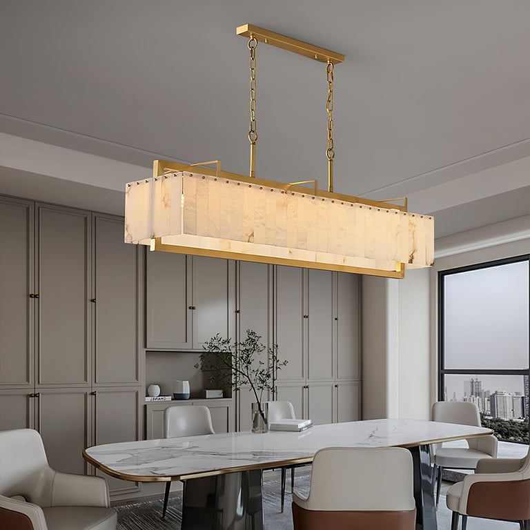 Alabaster Bar Chandelier with Gold & White Finish by Dalmivik, product or room detail view