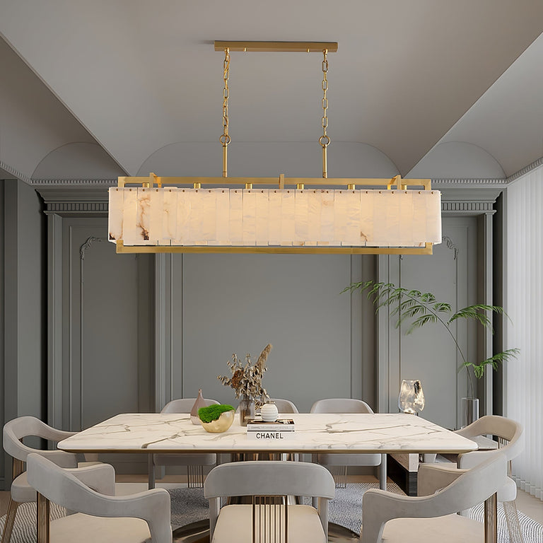Alabaster Bar Chandelier with Gold & White Finish by Dalmivik, product or room detail view