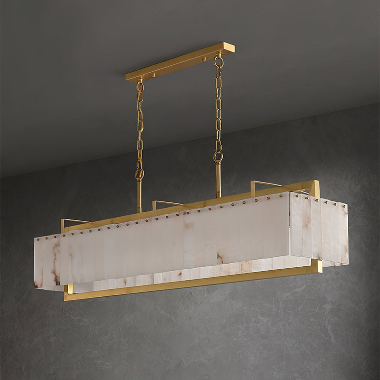 Alabaster Bar Chandelier with Gold & White Finish by Dalmivik, product or room detail view
