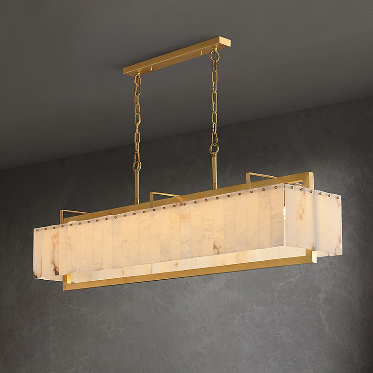 Alabaster Bar Chandelier with Gold & White Finish by Dalmivik, product or room detail view
