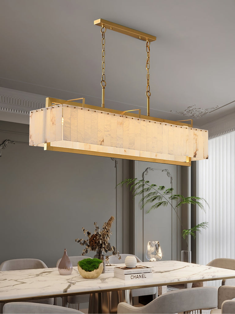 Alabaster Bar Chandelier with Gold & White Finish by Dalmivik, product or room detail view