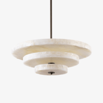 Alabaster Bronze & White LED Chandelier – Elegant 33‑Inch by Dalmivik, product or room detail view