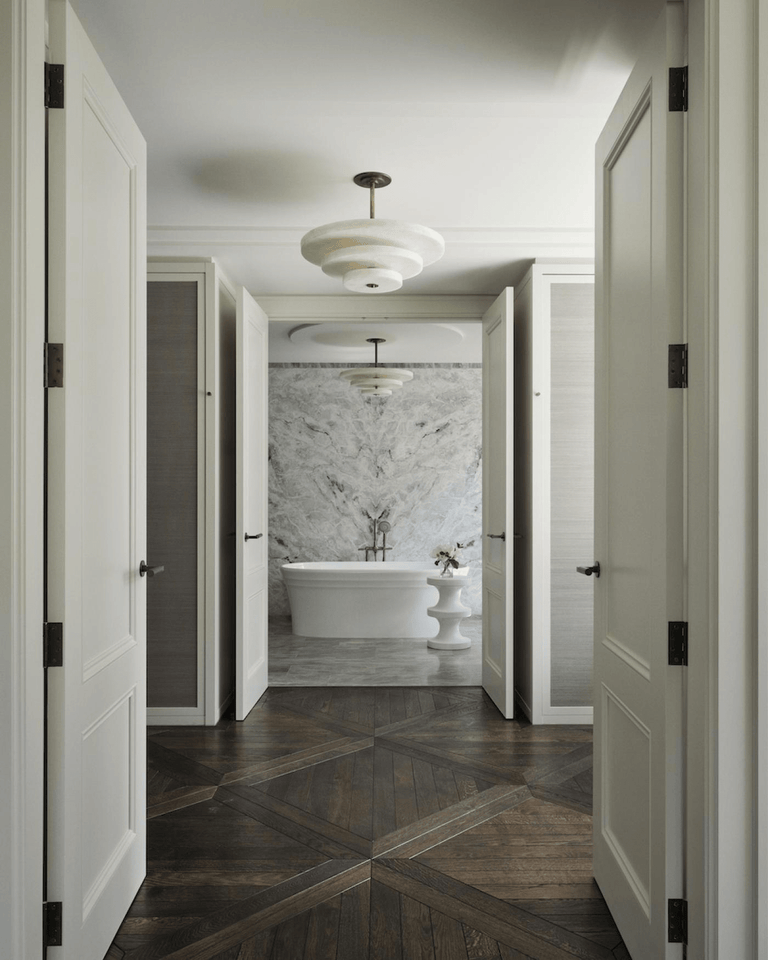 Alabaster Bronze & White LED Chandelier – Elegant 33‑Inch by Dalmivik, product or room detail view