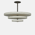 Alabaster Bronze & White LED Chandelier – Elegant 33‑Inch by Dalmivik, product or room detail view