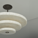 Alabaster Bronze & White LED Chandelier – Elegant 33‑Inch by Dalmivik, product or room detail view