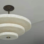 Alabaster Bronze & White LED Chandelier – Elegant 33‑Inch by Dalmivik, product or room detail view