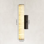20-inch cylindrical wall sconce dimension drawing with black hardware.