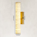 20-inch cylindrical wall sconce dimension drawing with brass-tone hardware.