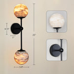 Alabaster Double Spherical Wall Lamp by Dalmivik, product or room detail view