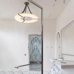 Alabaster Halo Pendant Light – Black & White LED Chandelier by Dalmivik, product or room detail view