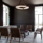 Alabaster Halo Pendant Light – Black & White LED Chandelier by Dalmivik, product or room detail view