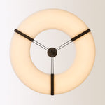 Alabaster Halo Pendant Light – Black & White LED Chandelier by Dalmivik, product or room detail view
