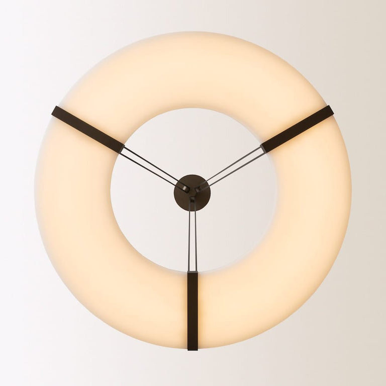 Alabaster Halo Pendant Light – Black & White LED Chandelier by Dalmivik, product or room detail view