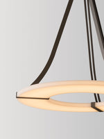 Alabaster Halo Pendant Light – Black & White LED Chandelier by Dalmivik, product or room detail view