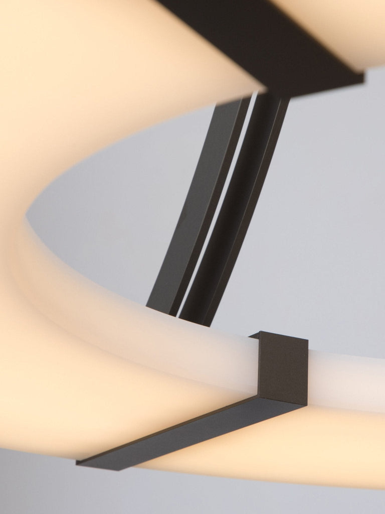 Alabaster Halo Pendant Light – Black & White LED Chandelier by Dalmivik, product or room detail view