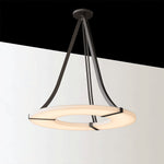 Alabaster Halo Pendant Light – Black & White LED Chandelier by Dalmivik, product or room detail view