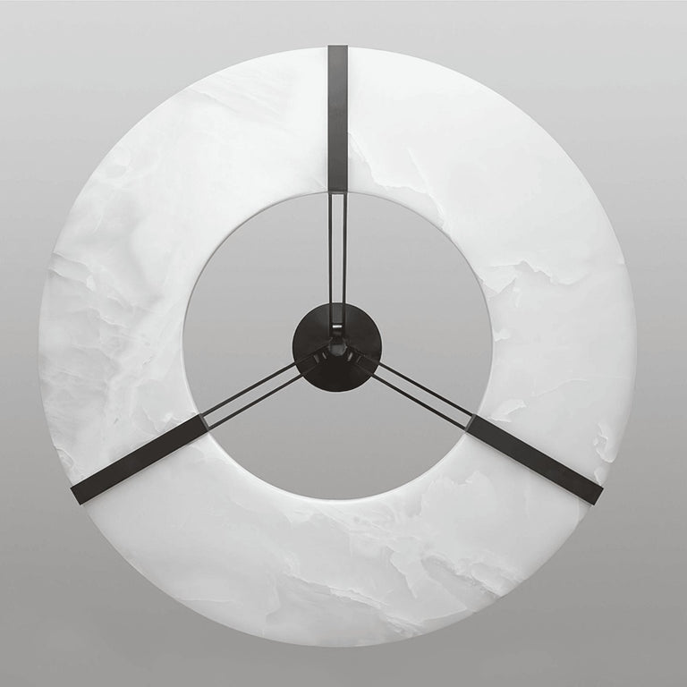 Alabaster Halo Pendant Light – Black & White LED Chandelier by Dalmivik, product or room detail view