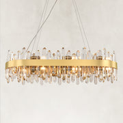 Crystal Ribbon Oval Chandelier, 36 in - brushed brass complete fixture