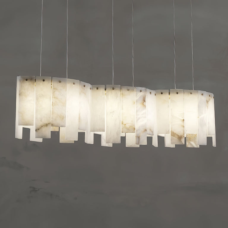 Alabaster Pendant Lamp with Gold & White Finish by Dalmivik, product or room detail view