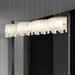 Alabaster Pendant Lamp with Gold & White Finish by Dalmivik, product or room detail view