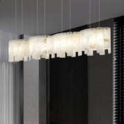 Alabaster Pendant Lamp with Gold & White Finish by Dalmivik, product or room detail view