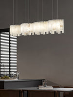 Alabaster Pendant Lamp with Gold & White Finish by Dalmivik, product or room detail view