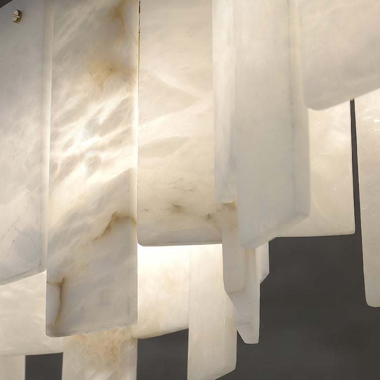 Alabaster Pendant Lamp with Gold & White Finish by Dalmivik, product or room detail view