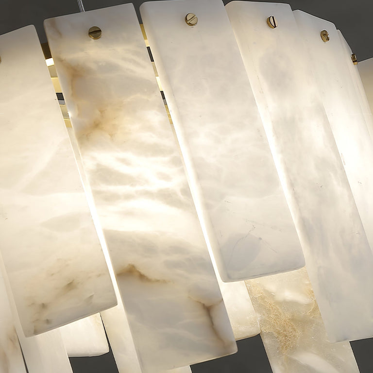 Alabaster Pendant Lamp with Gold & White Finish by Dalmivik, product or room detail view