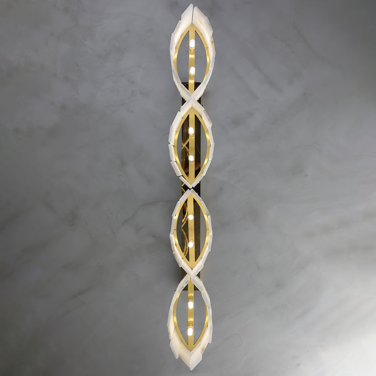 Alabaster Pendant Lamp with Gold & White Finish by Dalmivik, product or room detail view