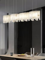 Alabaster Pendant Lamp with Gold & White Finish by Dalmivik, product or room detail view