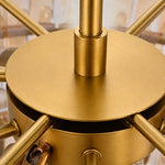 Gold-tone central frame and amber glass connection detail.