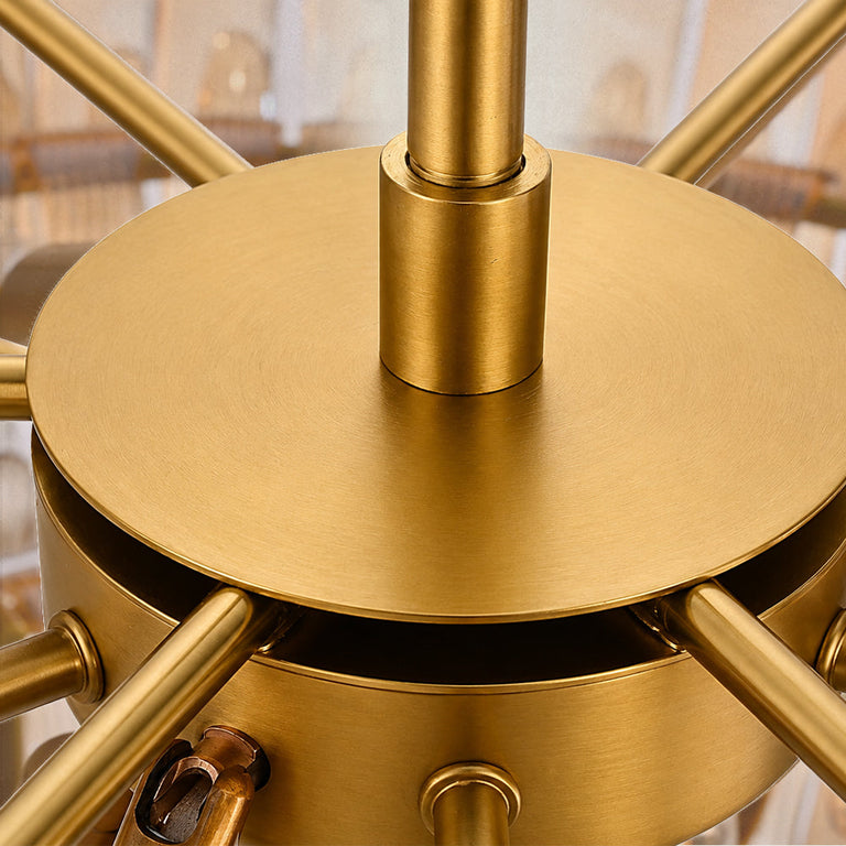 Gold-tone central frame and amber glass connection detail.