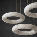Anello Modern Alabaster Round Ring Chandelier by Dalmivik, complete fixture view