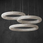 Anello Modern Alabaster Ring Chandelier by Dalmivik, complete fixture view