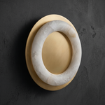 Anello Modern Alabaster Ceiling Light by Dalmivik, complete fixture view