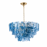 Aureate Cascade Murano-Style Glass Tile Chandelier, complete fixture