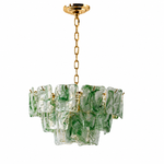 Aureate Cascade Murano-Style Glass Tile Chandelier