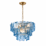 Aureate Cascade Murano-Style Glass Tile Chandelier