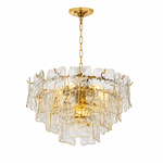 Aureate Cascade Murano-Style Glass Tile Chandelier