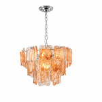 Aureate Cascade Murano-Style Glass Tile Chandelier