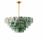 Aureate Cascade Murano-Style Glass Tile Chandelier