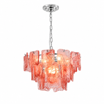Aureate Cascade Murano-Style Glass Tile Chandelier